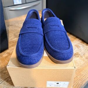 Rothy’s Navy Revelvet penny loafers
